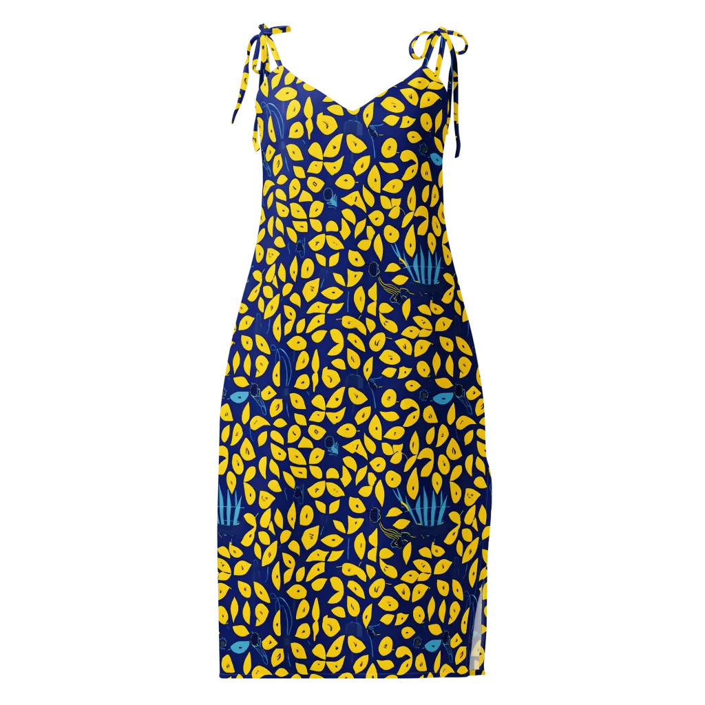 Midnight Lemon on Slip Dress — Front