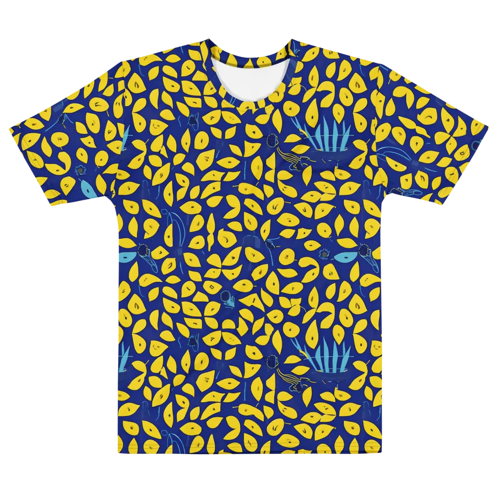 Midnight Lemon on Men's Cotton Crew Neck T-Shirt — Front