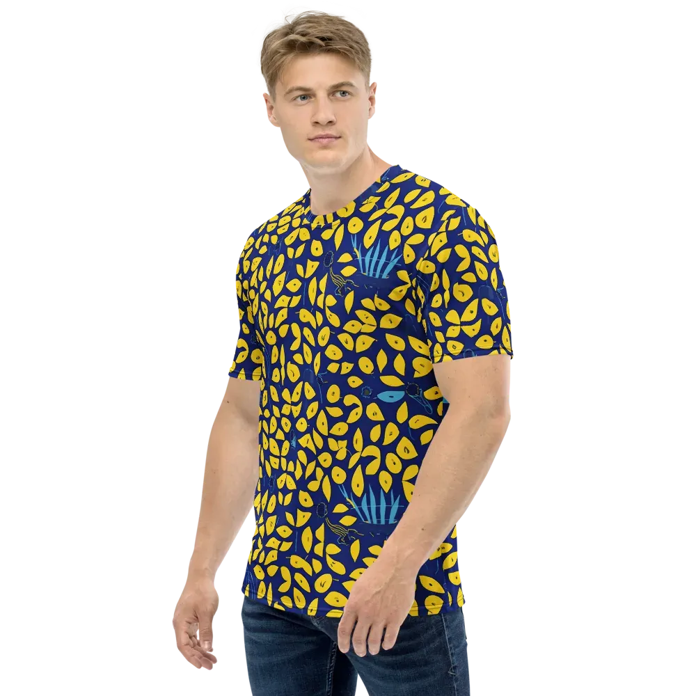 Midnight Lemon on Men's Crew Neck T-Shirt — Left