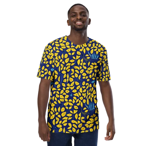 Midnight Lemon on a Men's Crew Neck T-Shirt