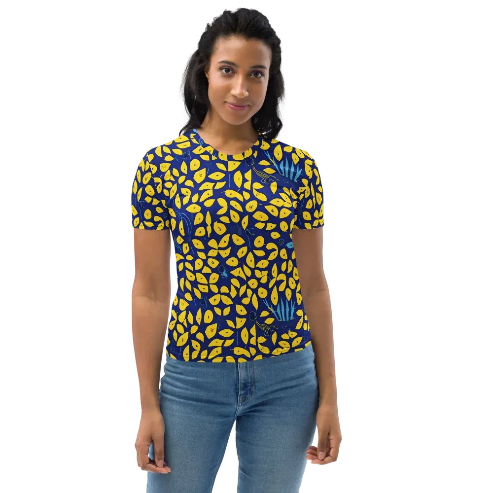 Midnight Lemon on Women's Crew Neck T-Shirt — Front