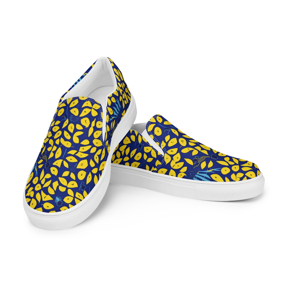 Midnight Lemon on Men's Slip-On Canvas Shoes — Left Front