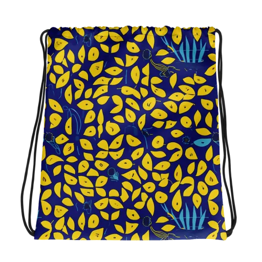 Midnight Lemon on a Drawstring Bag