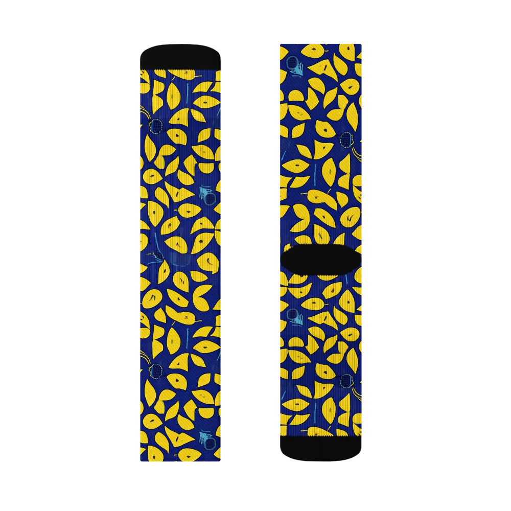 Midnight Lemon on Socks — Left Sock