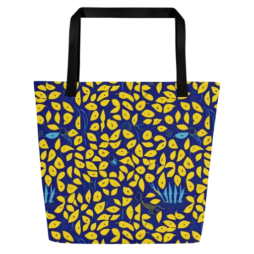 Midnight Lemon on a Large Tote Bag W/ Pocket