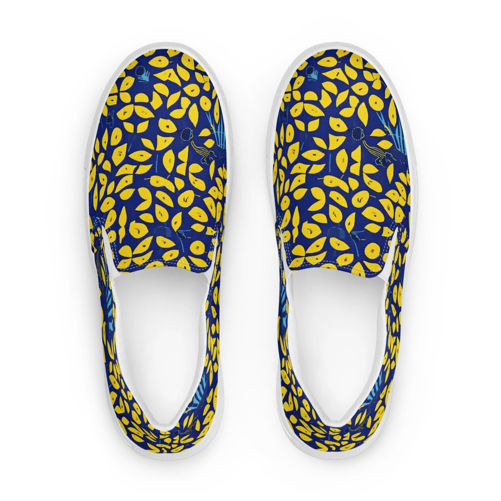 Midnight Lemon on Women's Slip-On Canvas Shoes — Front