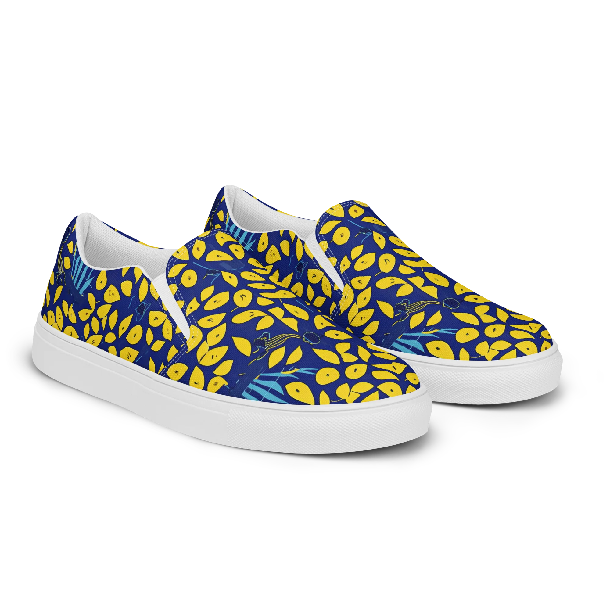 Midnight Lemon on Women's Slip-On Canvas Shoes — Right Front