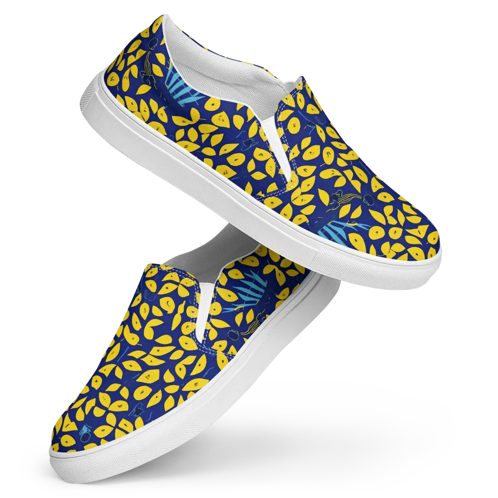 Midnight Lemon on Women's Slip-On Canvas Shoes — Front