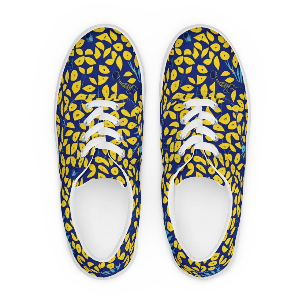 Midnight Lemon on Men's Lace-Up Canvas Shoes — Front