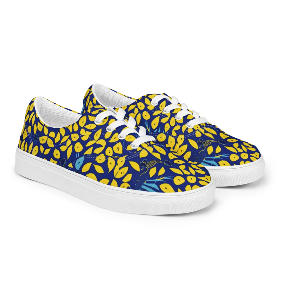 Midnight Lemon on Men's Lace-Up Canvas Shoes — Right Front