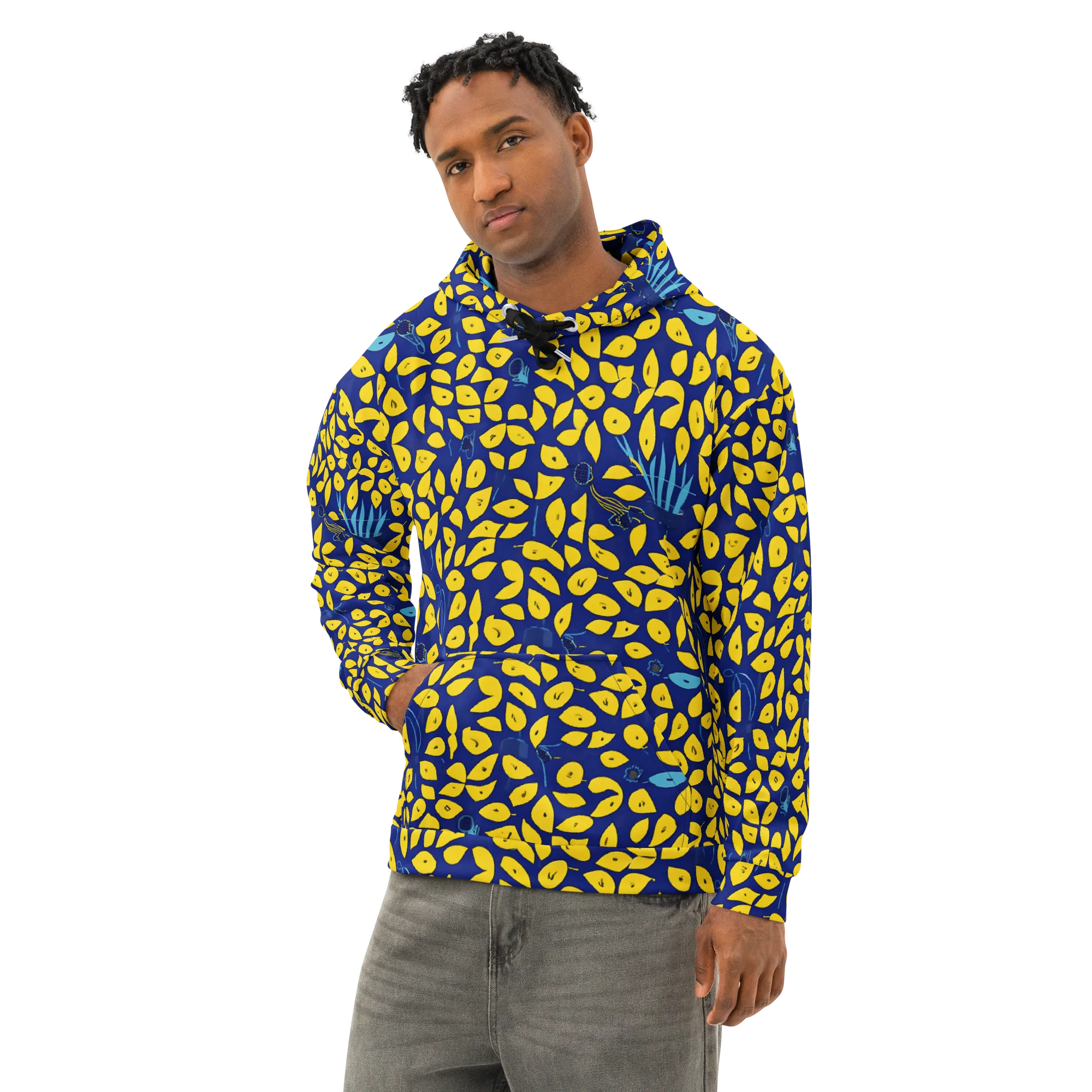 Midnight Lemon on Cotton Hoodie — Left Front