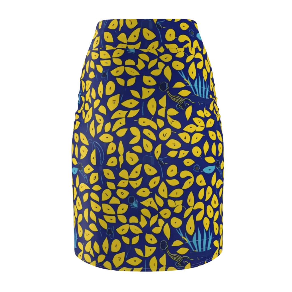 Midnight Lemon on Pencil Skirt — Back