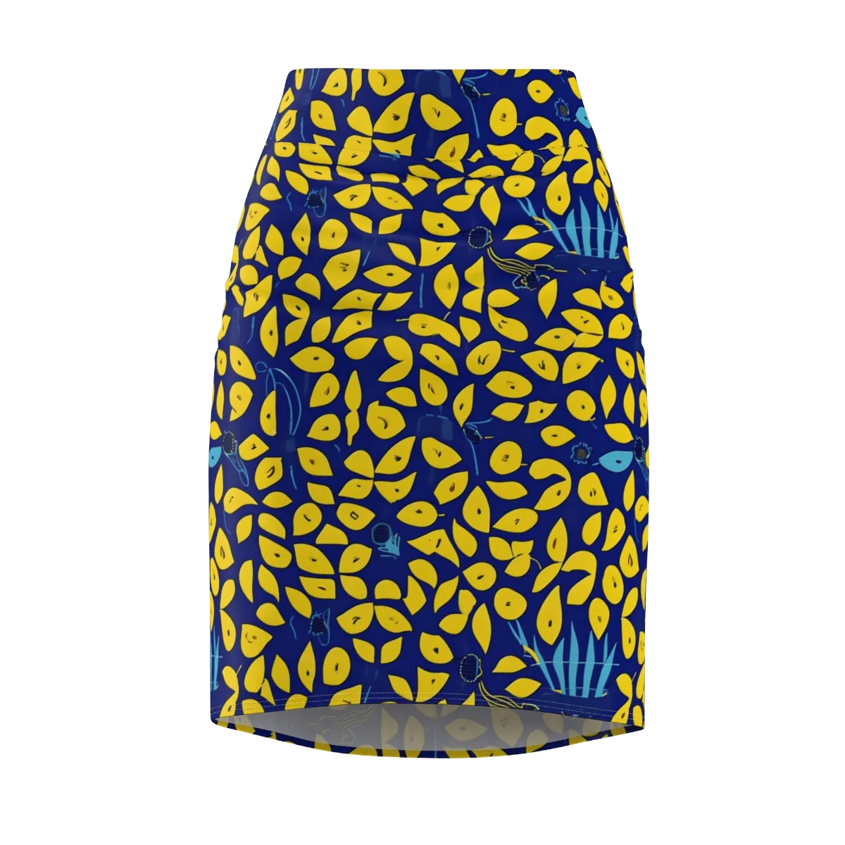 Midnight Lemon on Pencil Skirt — Front