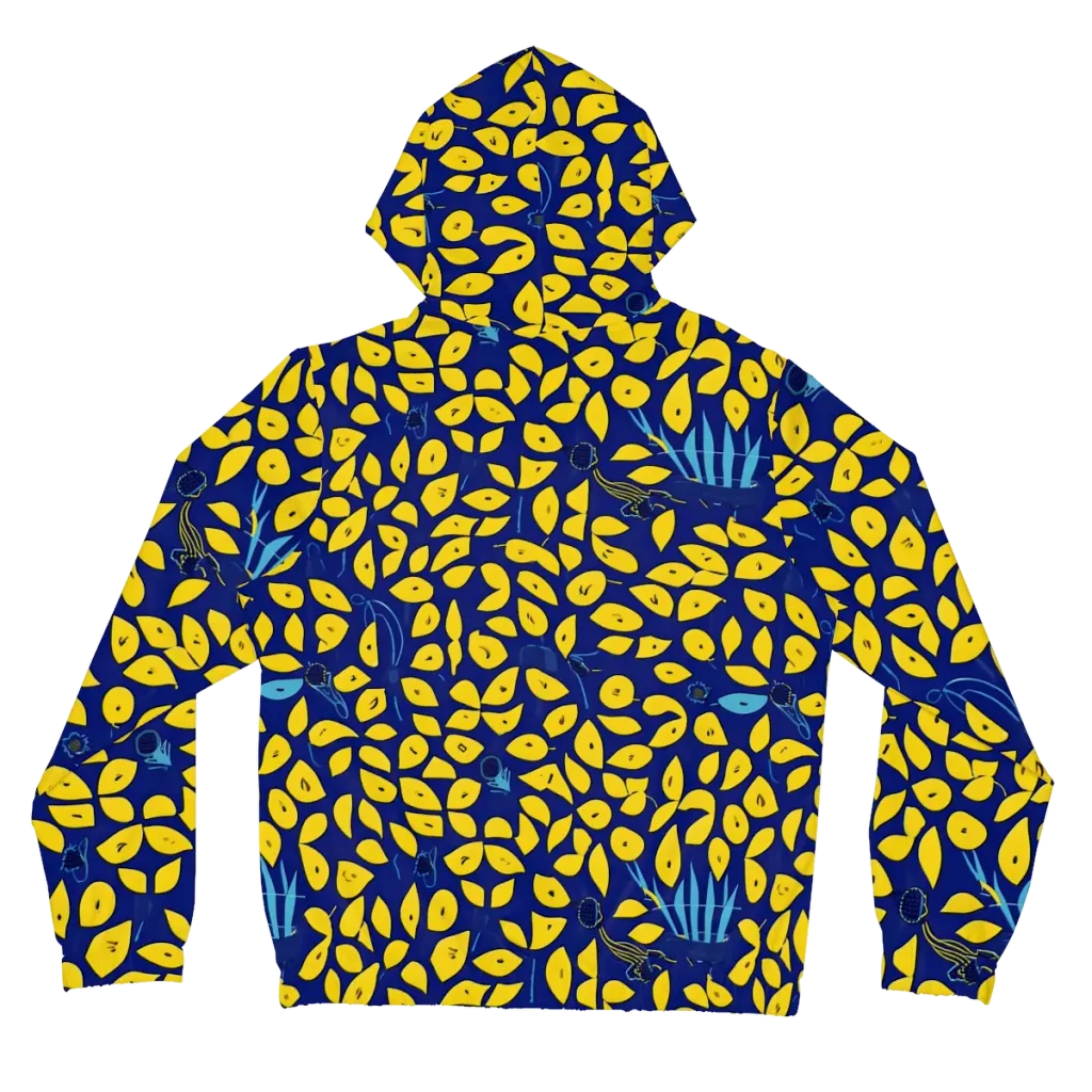 Midnight Lemon on Women's Full-Zip Hoodie — Back