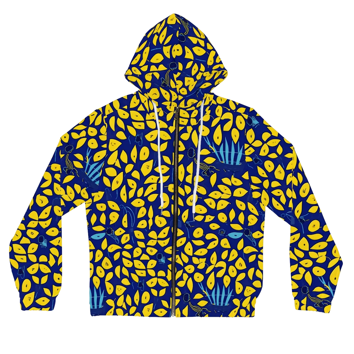 Midnight Lemon on Women's Full-Zip Hoodie — Front