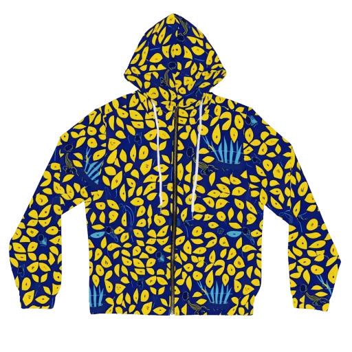 Midnight Lemon on a Women's Full-Zip Hoodie
