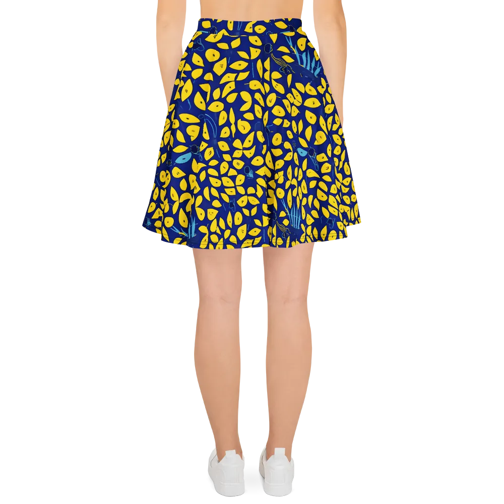 Midnight Lemon on Skater Skirt — Back