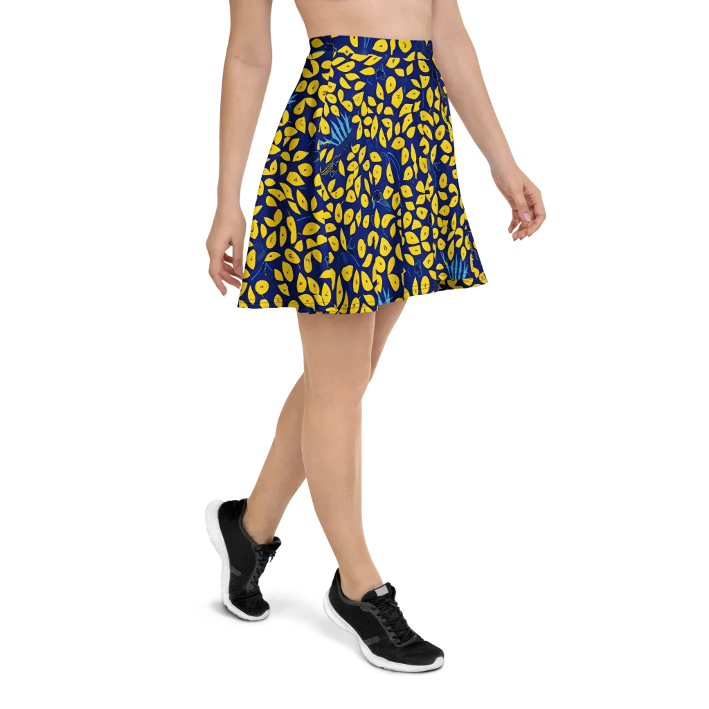 Midnight Lemon on Skater Skirt — Right