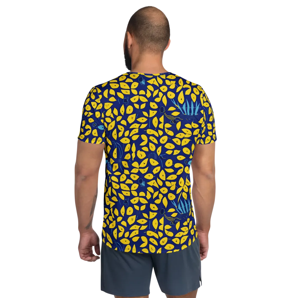 Midnight Lemon on Men's Athletic T-Shirt — Back