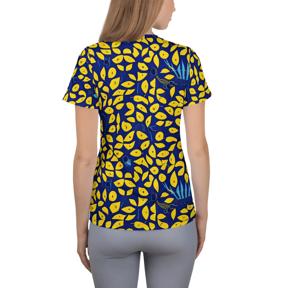Midnight Lemon on Women's Athletic T-Shirt — Back