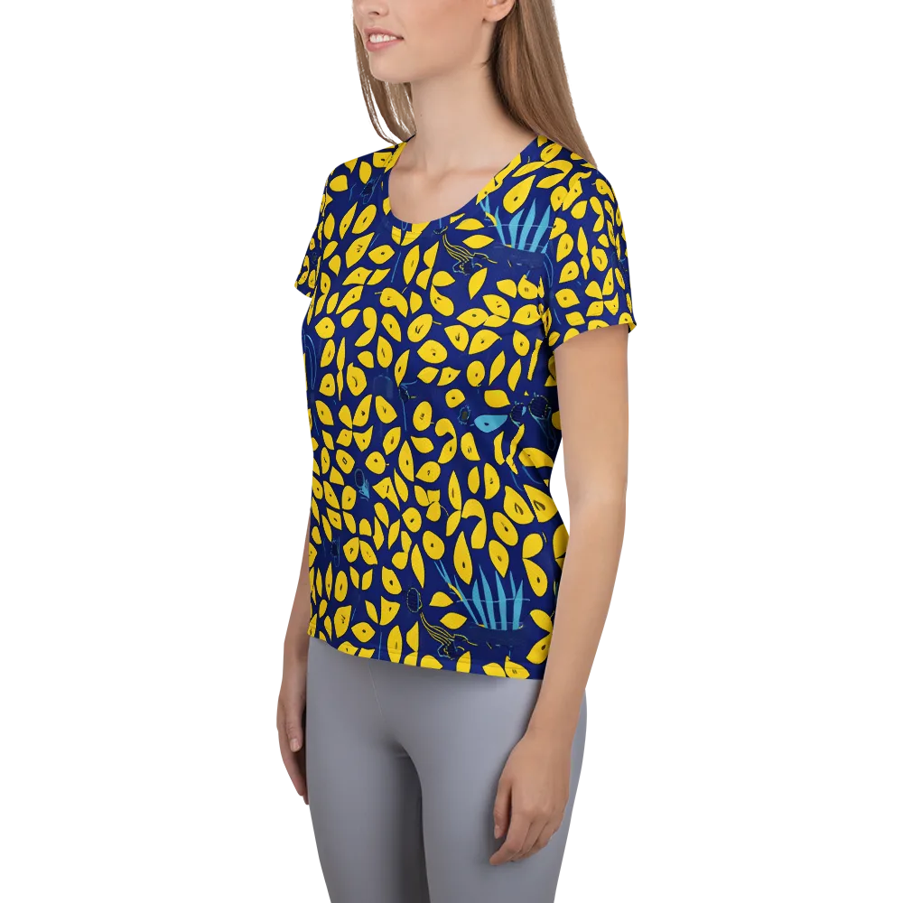 Midnight Lemon on Women's Athletic T-Shirt — Left