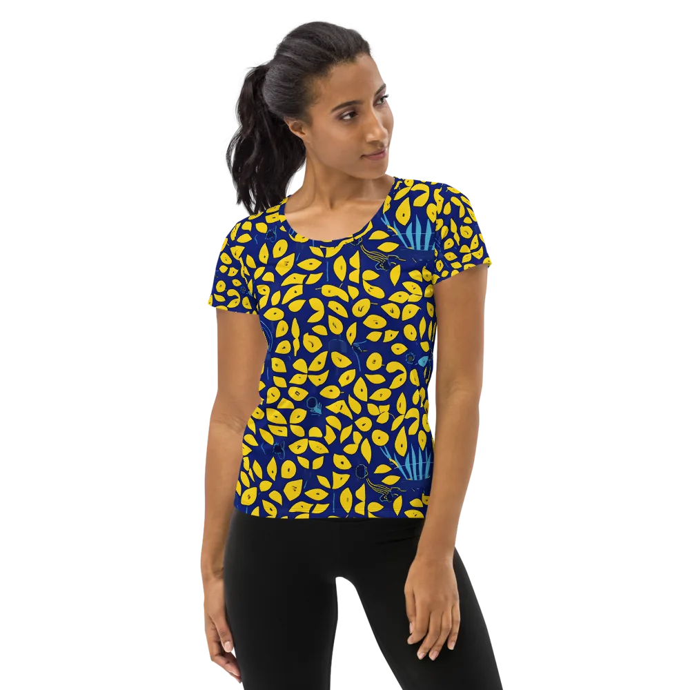Midnight Lemon on Women's Athletic T-Shirt — Front