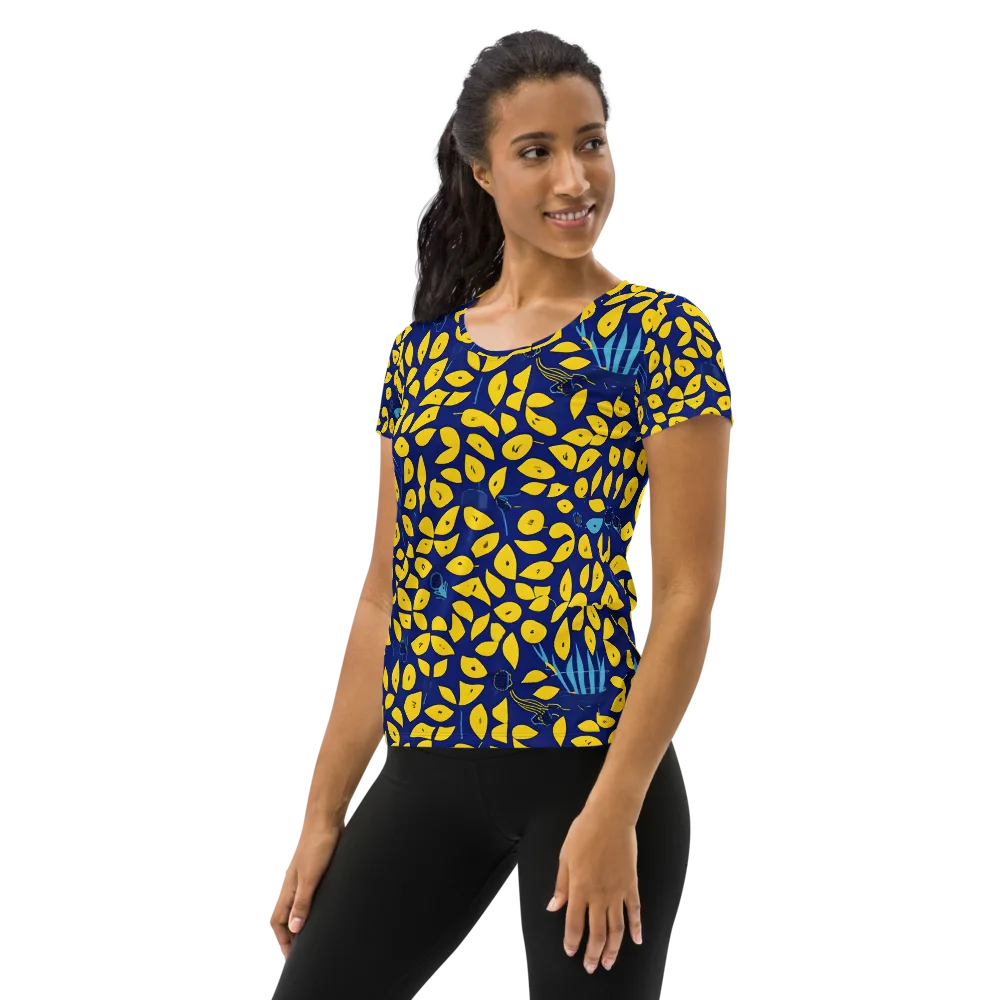 Midnight Lemon on Women's Athletic T-Shirt — Left