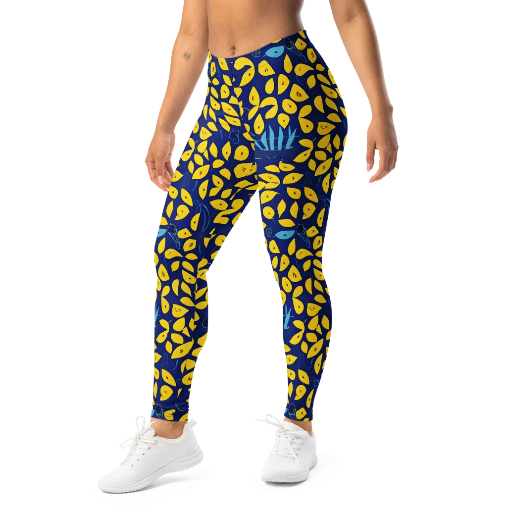 Midnight Lemon on Leggings — Left Front