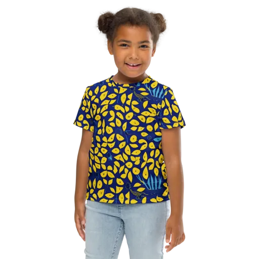 Midnight Lemon on a Kids Crew Neck T-Shirt