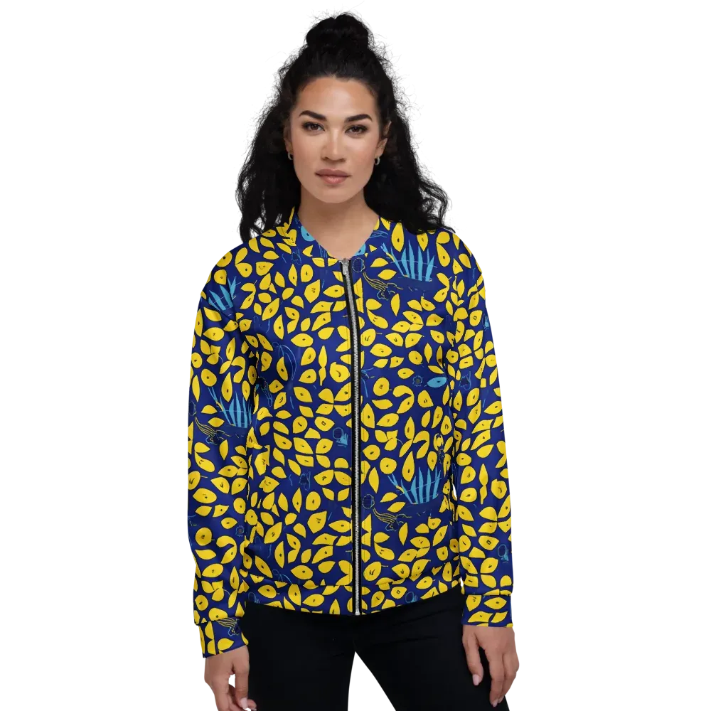 Midnight Lemon on Bomber Jacket — Front