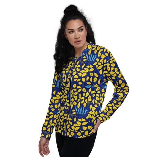 Midnight Lemon on a Bomber Jacket