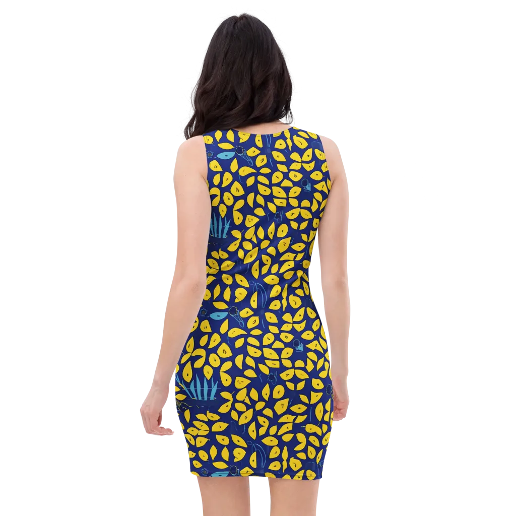 Midnight Lemon on Bodycon Dress — Back