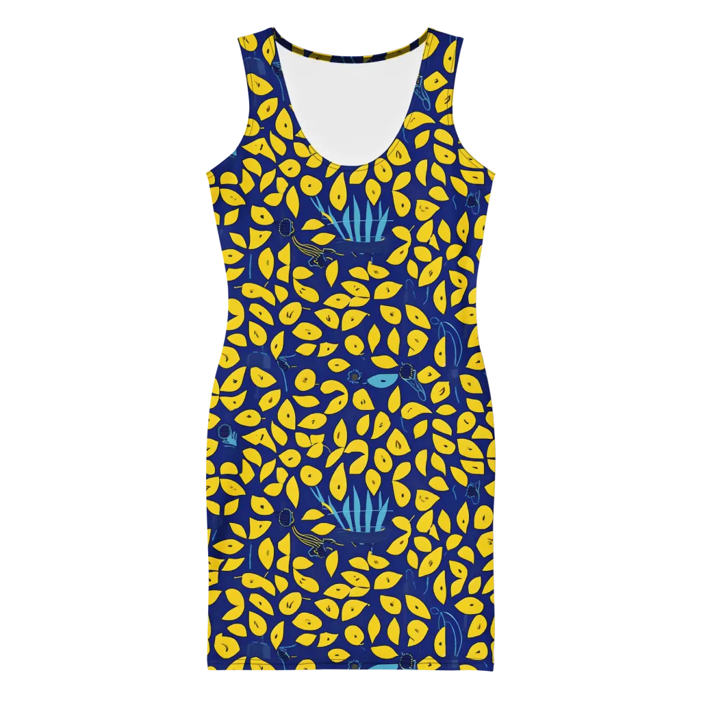 Midnight Lemon on Bodycon Dress — Front