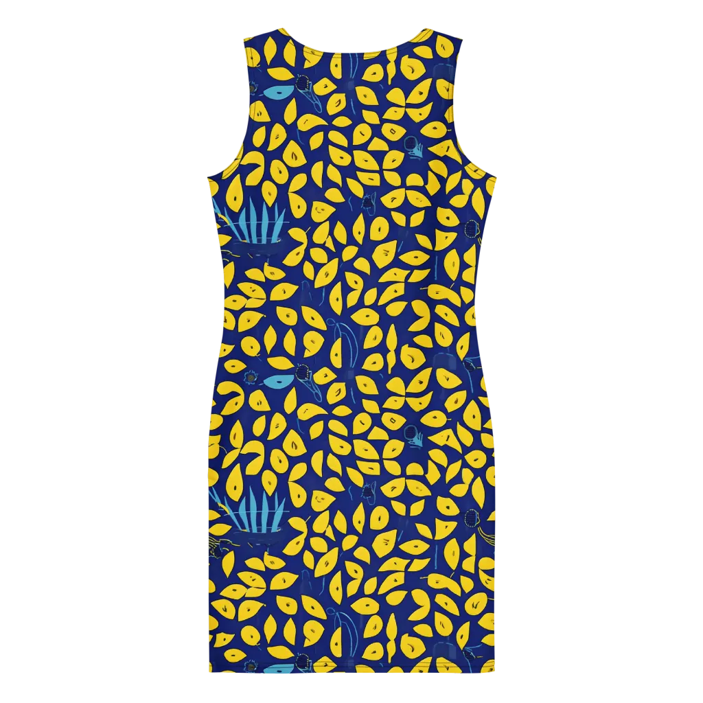 Midnight Lemon on Bodycon Dress — Back