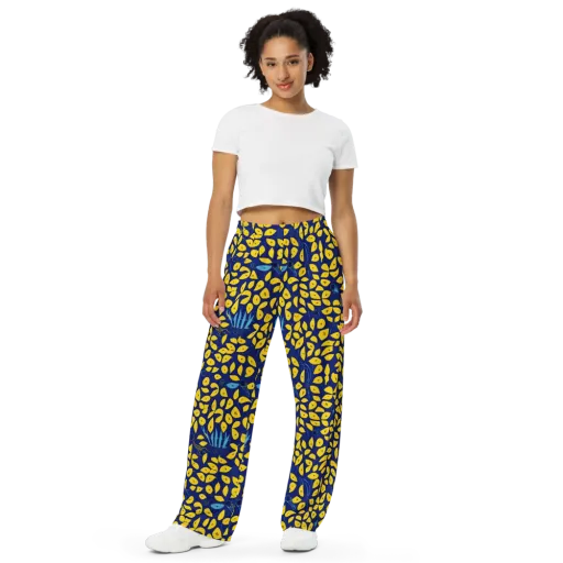 Midnight Lemon on a Wide-Leg Pants