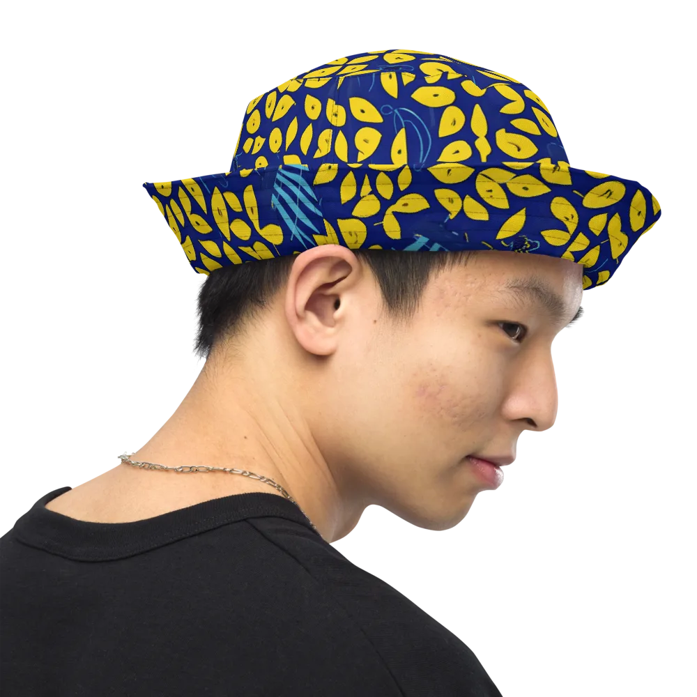 Midnight Lemon on Reversible Bucket Hat — Right Outside