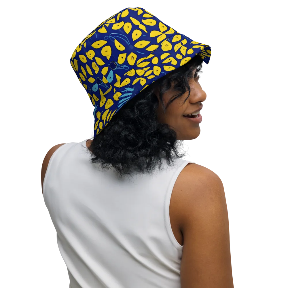 Midnight Lemon on Reversible Bucket Hat — Right Outside