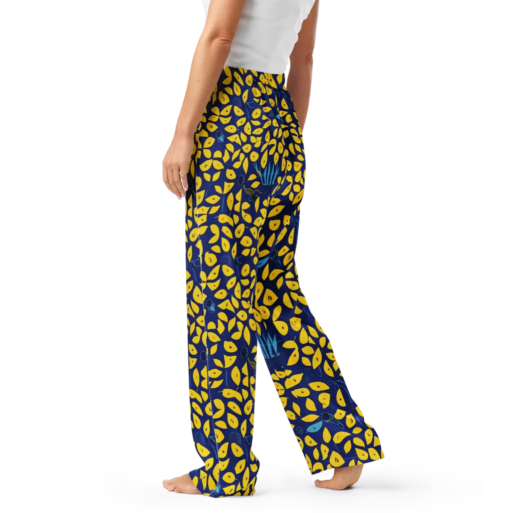 Midnight Lemon on Women's Pajama Pants — Left