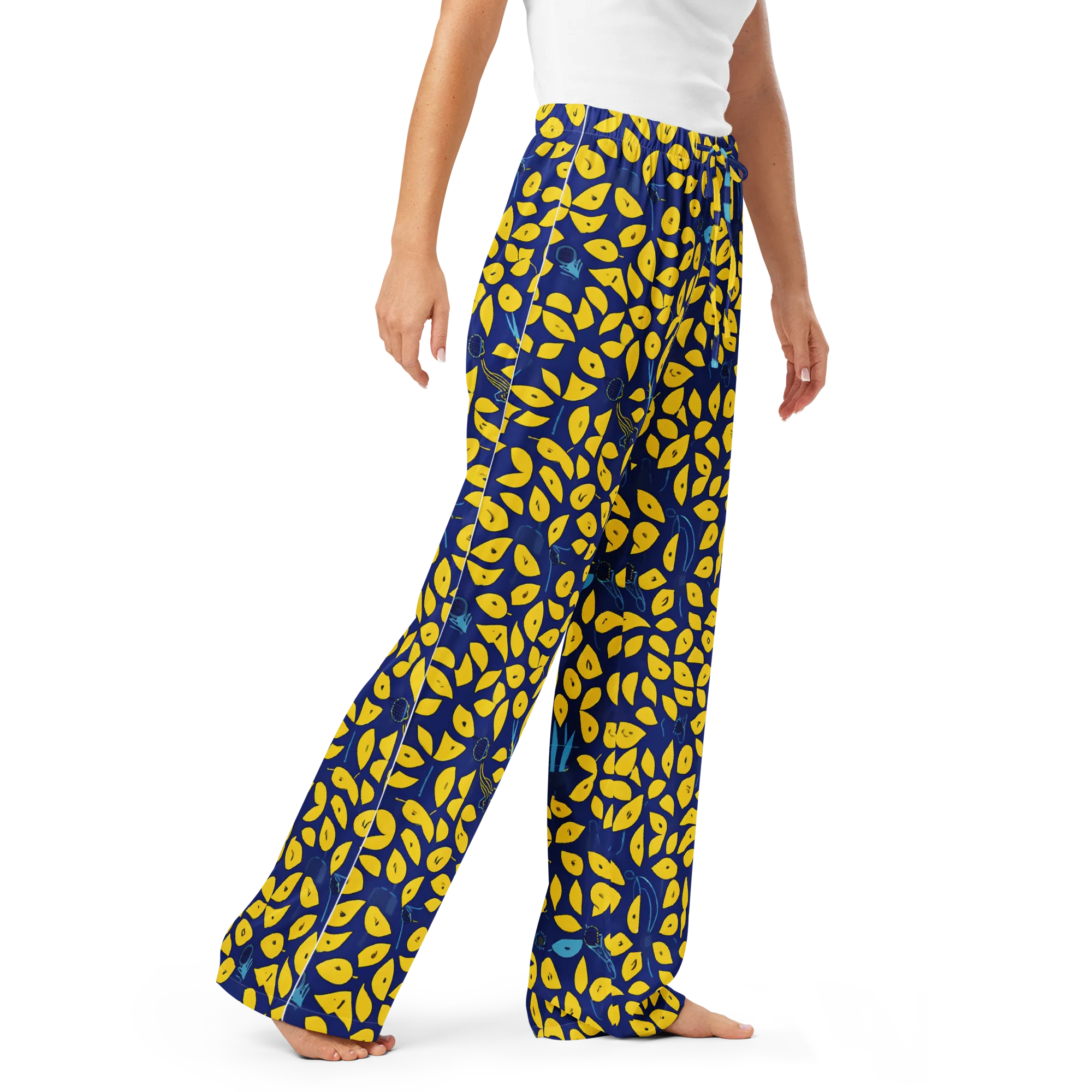 Midnight Lemon on Women's Pajama Pants — Right Front