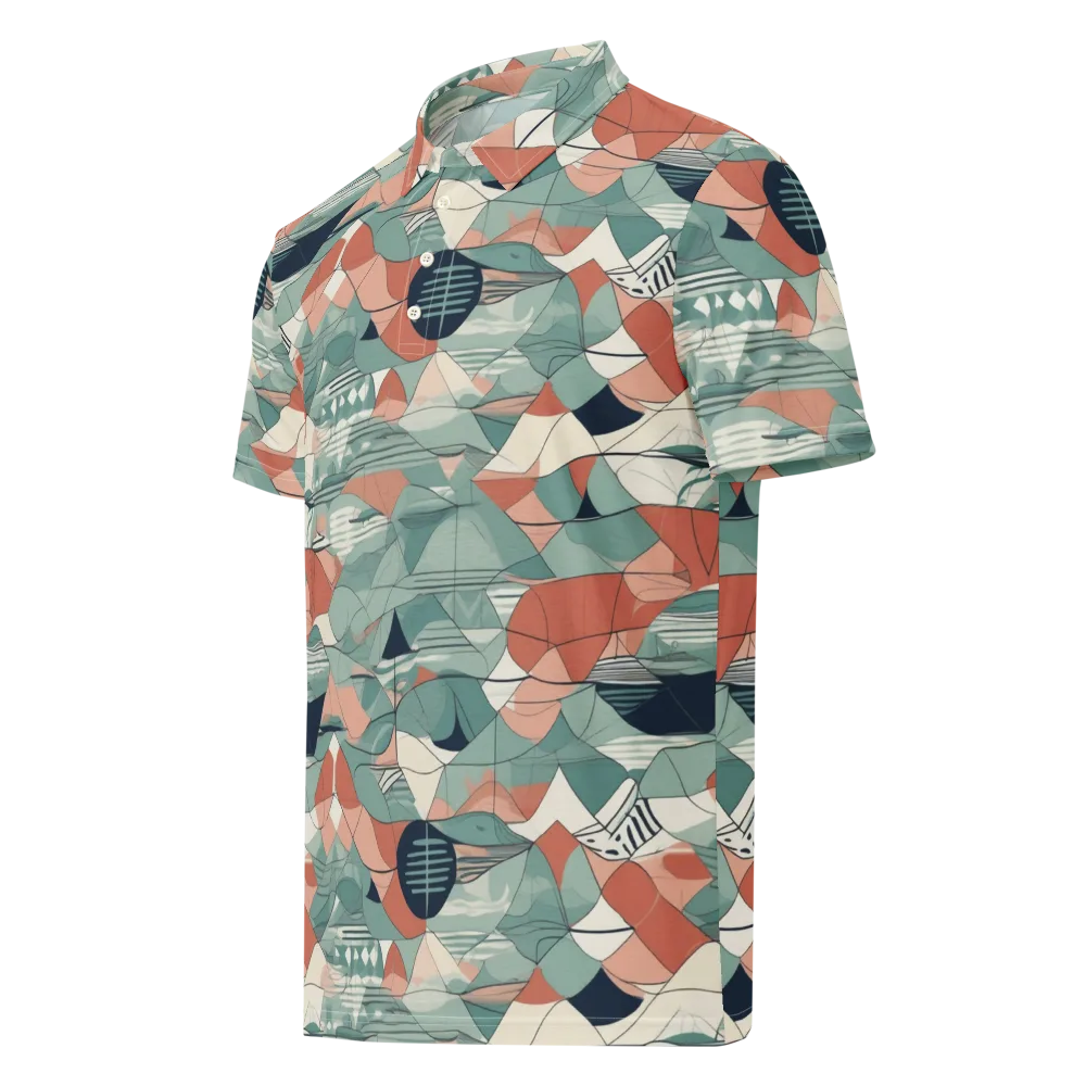 Sage Frequency on Men's Slim Fit Polo Shirt — Left Front