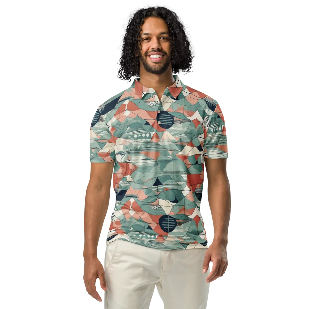 Sage Frequency on Men's Slim Fit Polo Shirt — Front