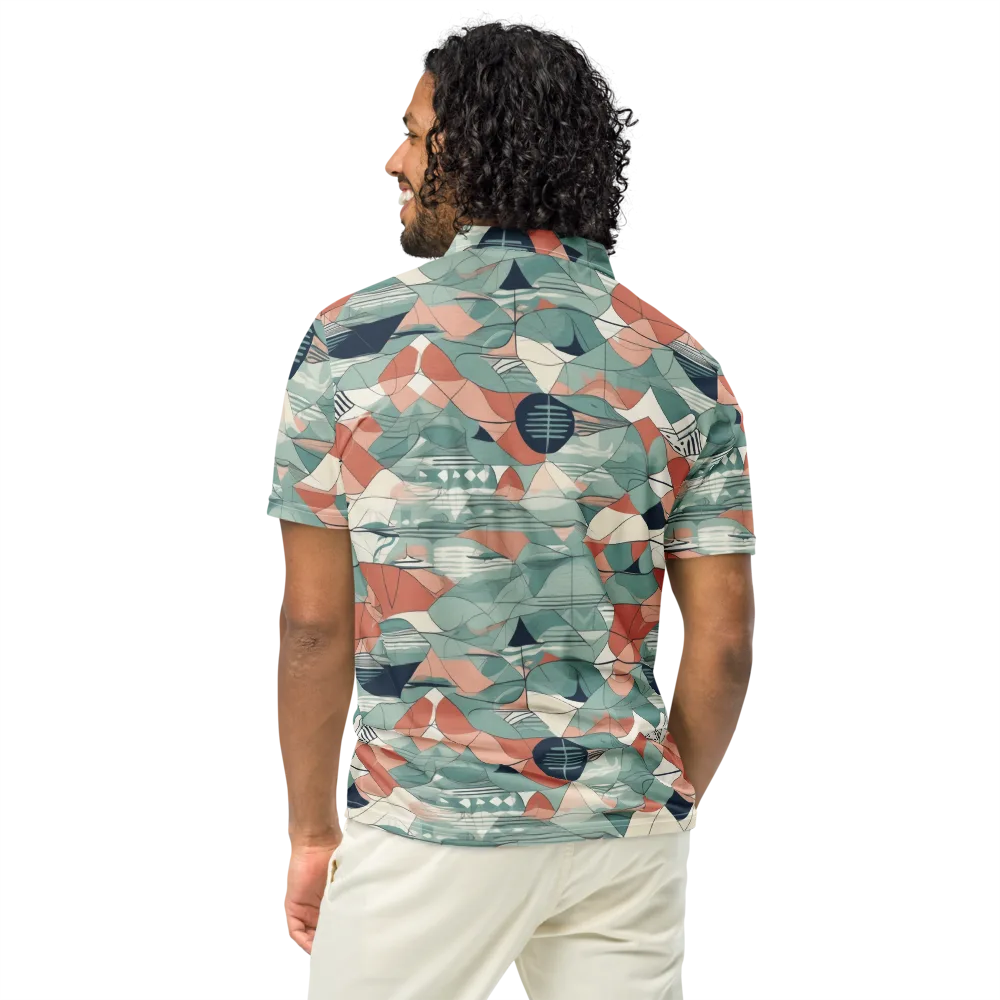 Sage Frequency on Men's Slim Fit Polo Shirt — Back
