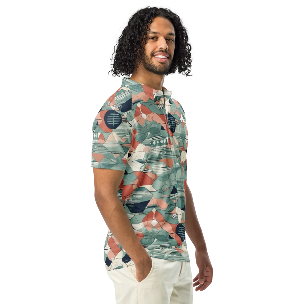 Sage Frequency on Men's Slim Fit Polo Shirt — Right Front
