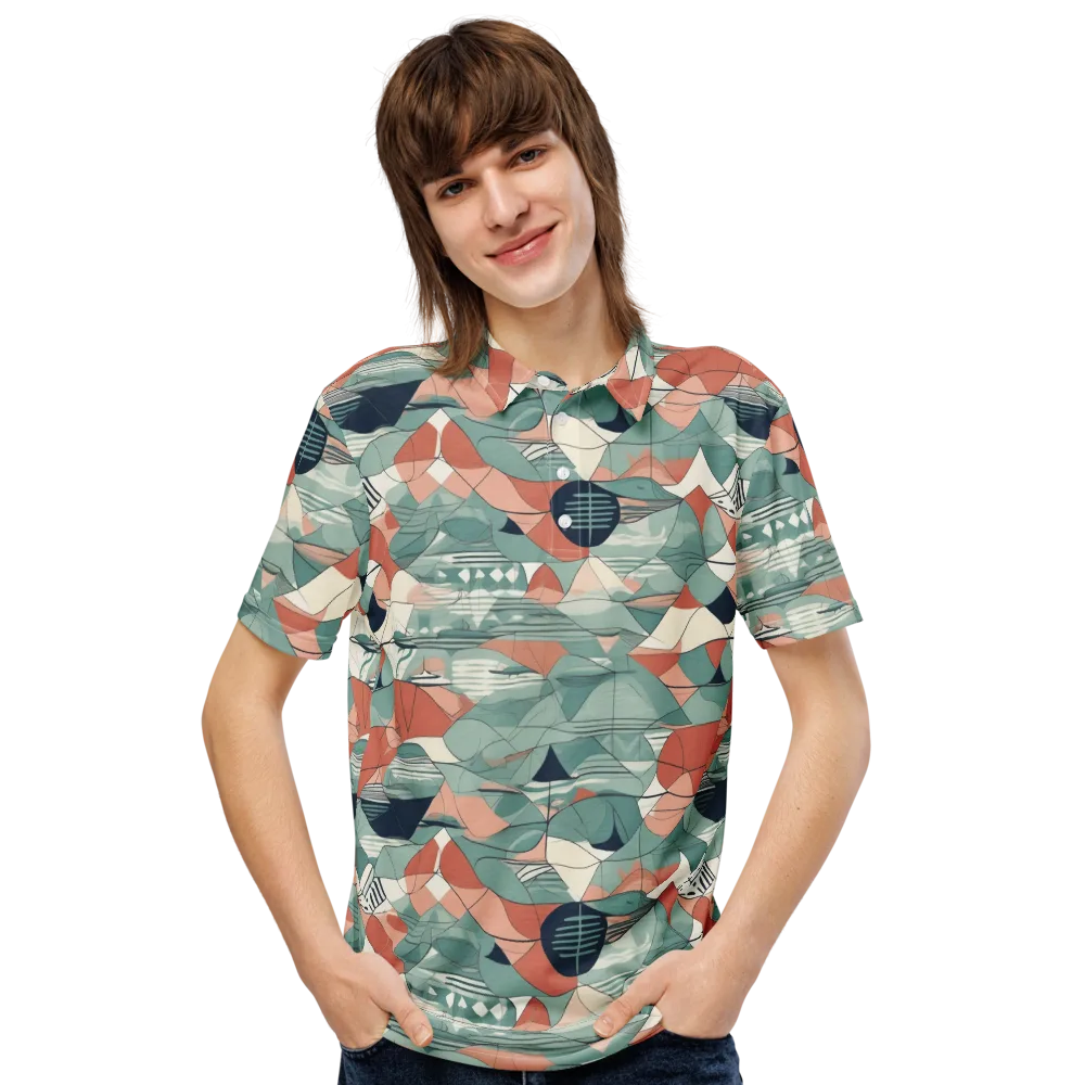 Sage Frequency on Men's Slim Fit Polo Shirt — Front