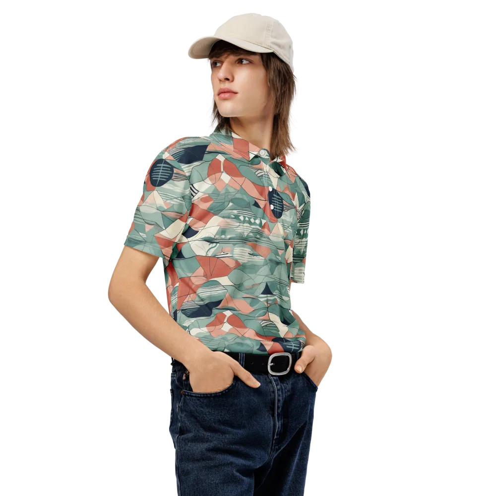 Sage Frequency on Men's Slim Fit Polo Shirt — Right Front