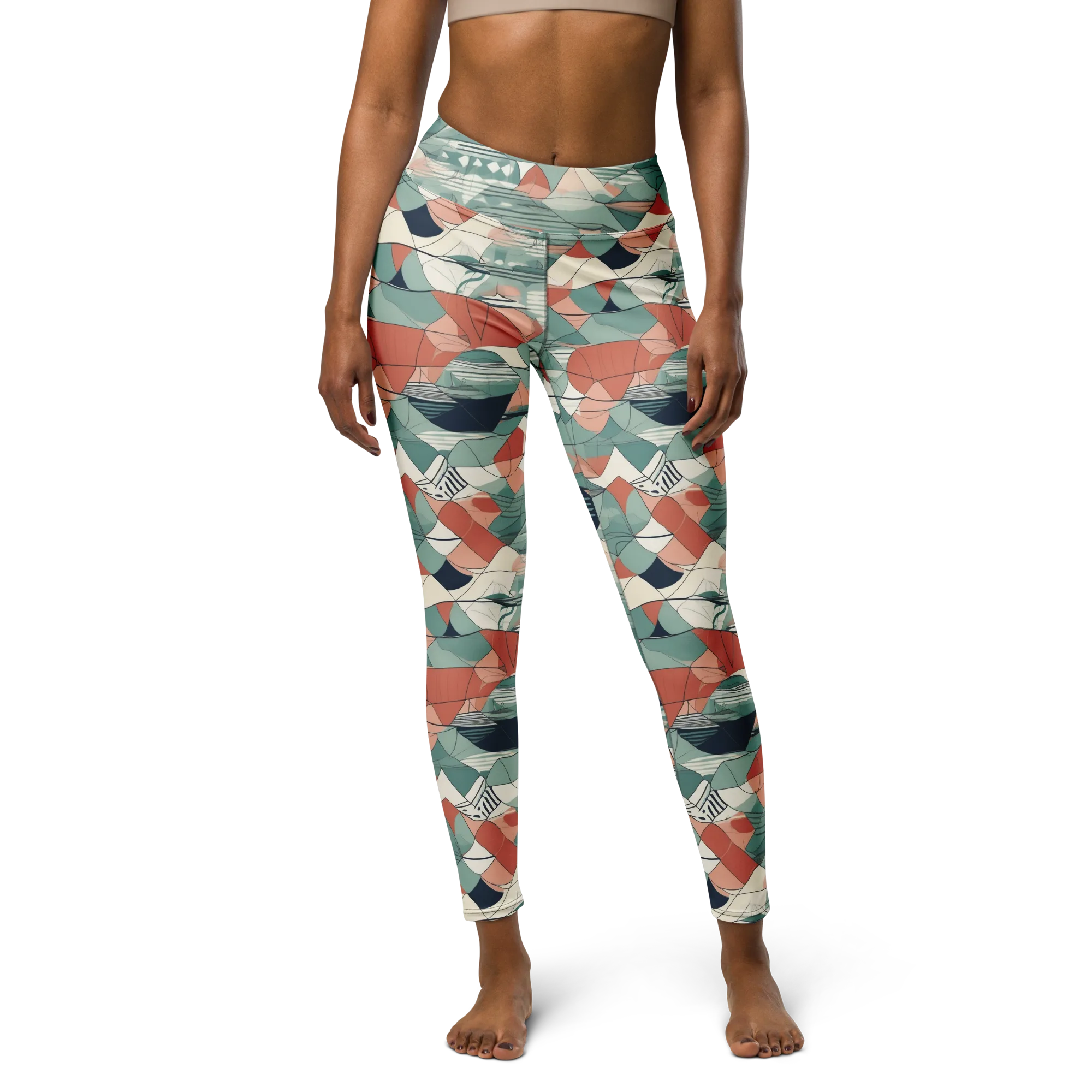 Sage Frequency on Yoga Leggings — Front