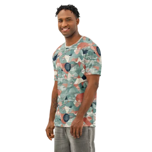 Sage Frequency on a Men's Cotton Crew Neck T-Shirt