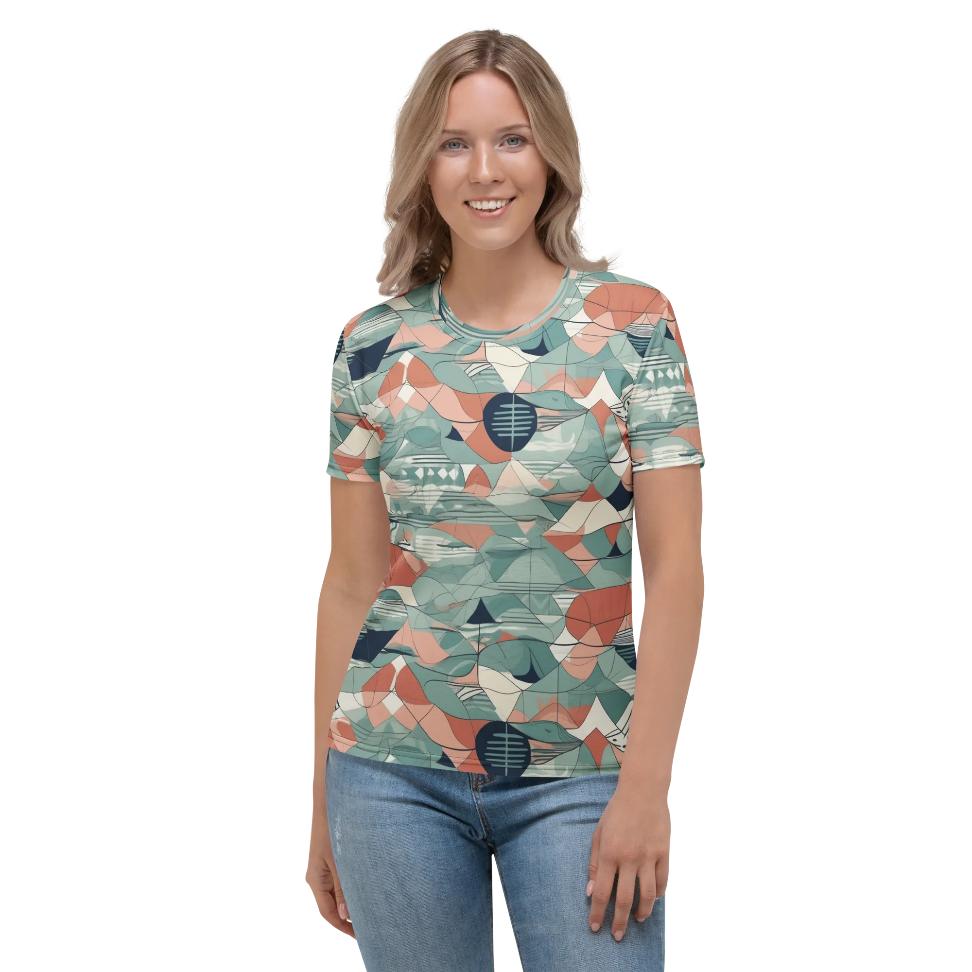 Sage Frequency on Women's Crew Neck T-Shirt — Front