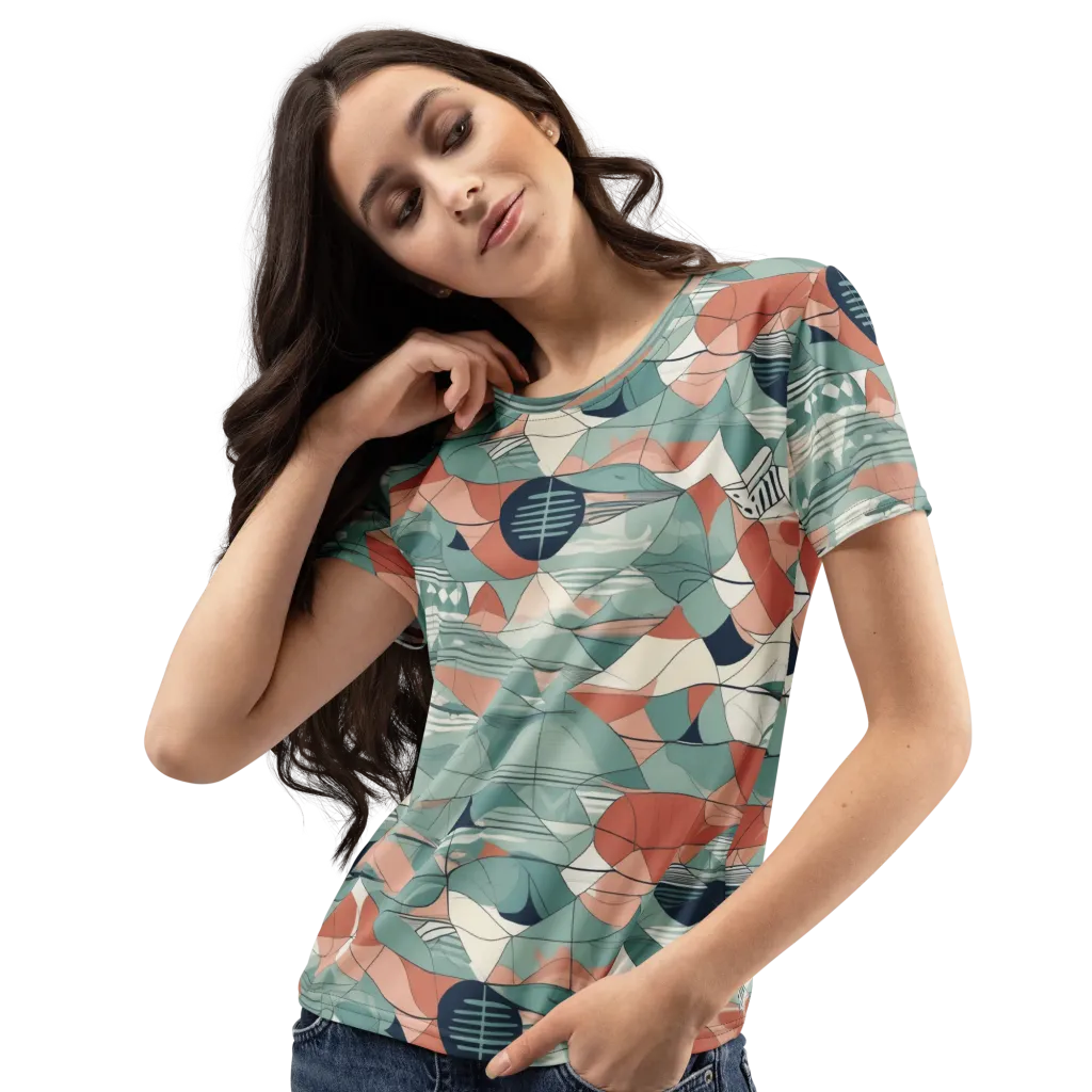 Sage Frequency on Women's Crew Neck T-Shirt — Left Front