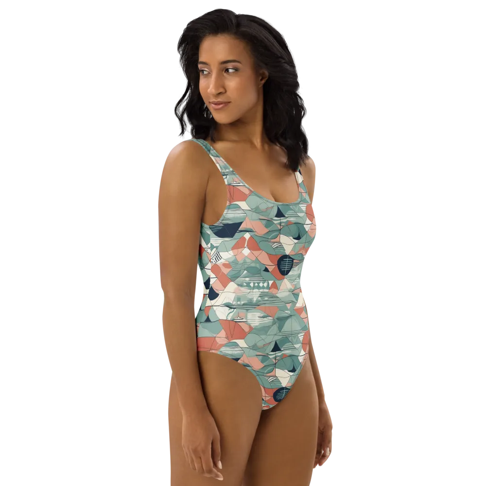 Sage Frequency on One-Piece Swimsuit — Right